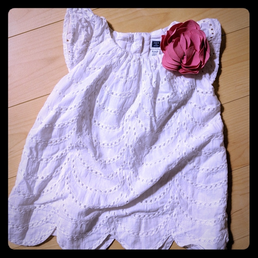 Janie and Jack white eyelet dress - Size 6-12mths